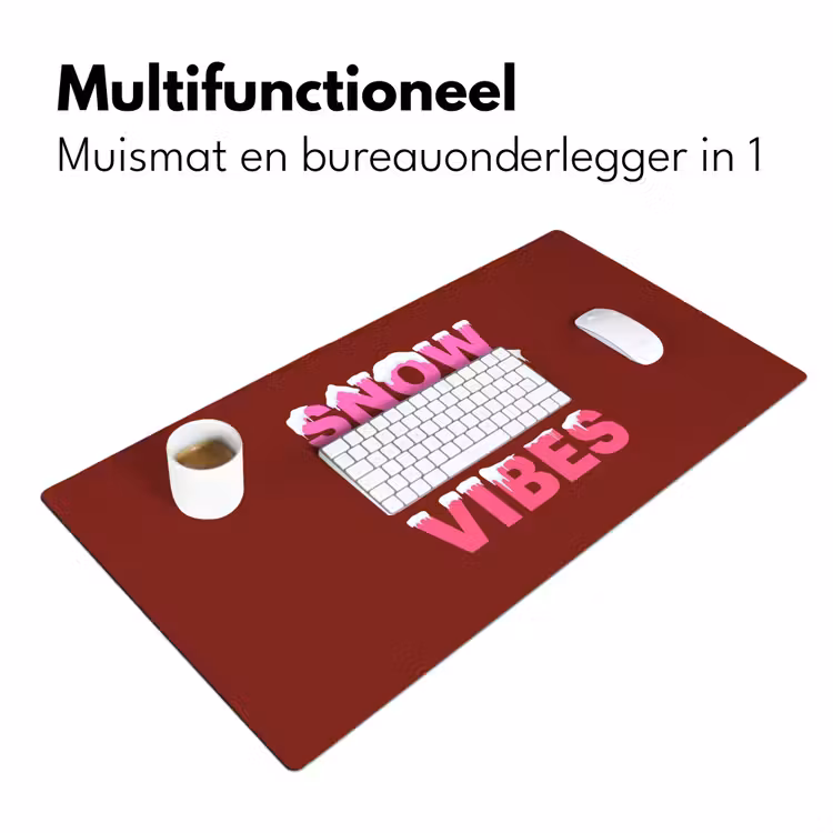 Bureau onderlegger - Kerst - Tekst - Sneeuw - Rood - Roze — 7