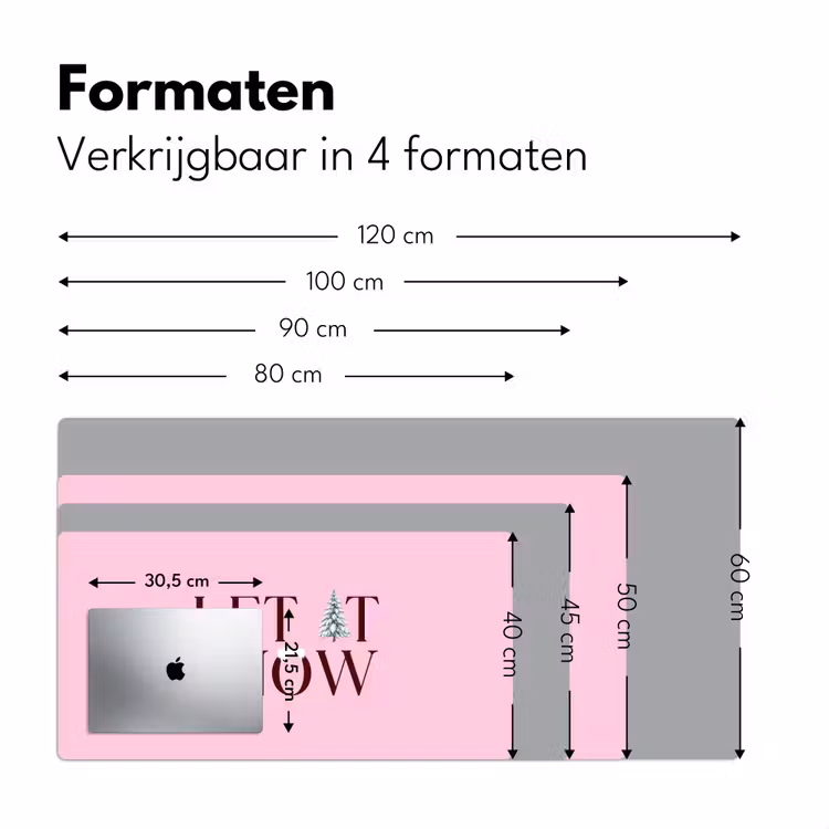 Bureau onderlegger - Kerst - Tekst - Sneeuw - Roze — 8