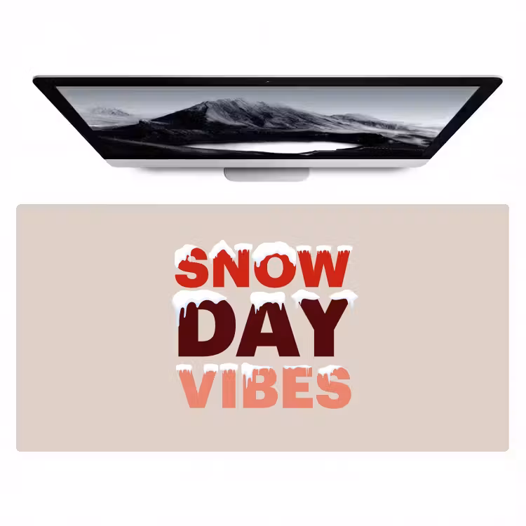 Bureau onderlegger - Sneeuw - Kerst - Tekst - Rood — 1