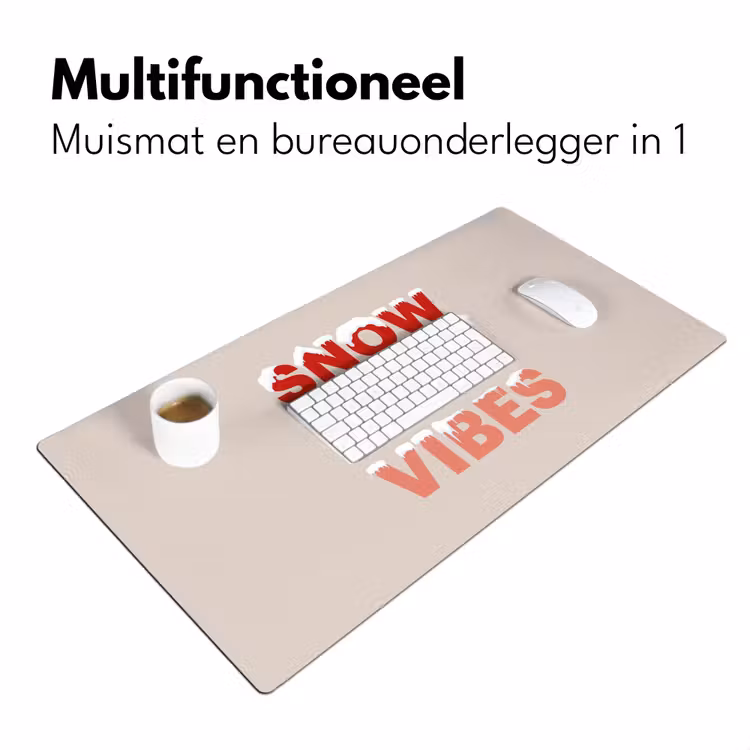Bureau onderlegger - Sneeuw - Kerst - Tekst - Rood — 7