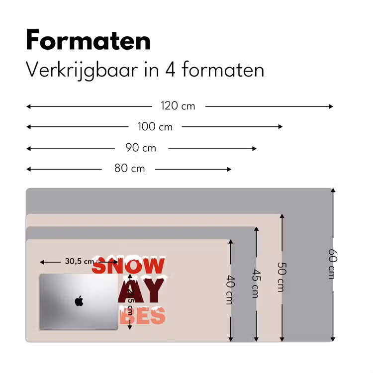 Bureau onderlegger - Sneeuw - Kerst - Tekst - Rood — 8