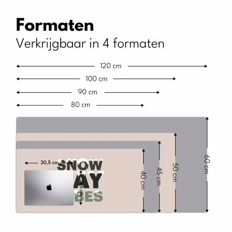 Bureau onderlegger - Sneeuw - Tekst - Kerst - Beige — 8