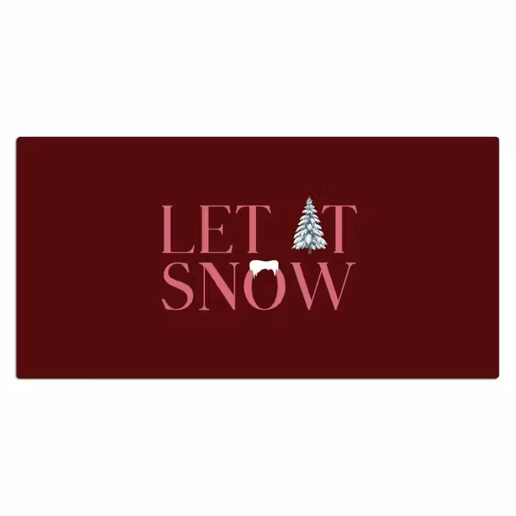 Bureau onderlegger - Tekst - Kerst - Sneeuw - Roze — 2