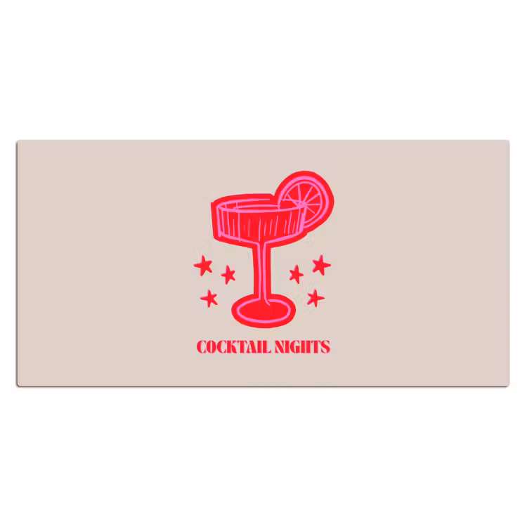 Bureau onderlegger - Cocktail - Kerst - Beige - Roze — 2