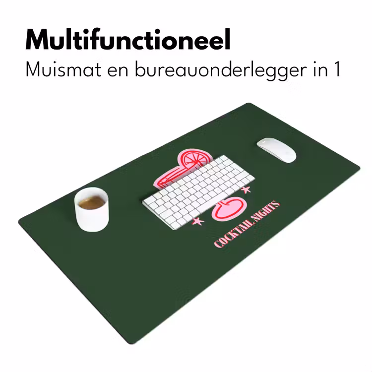 Bureau onderlegger - Cocktail - Kerst - Roze - Groen — 7