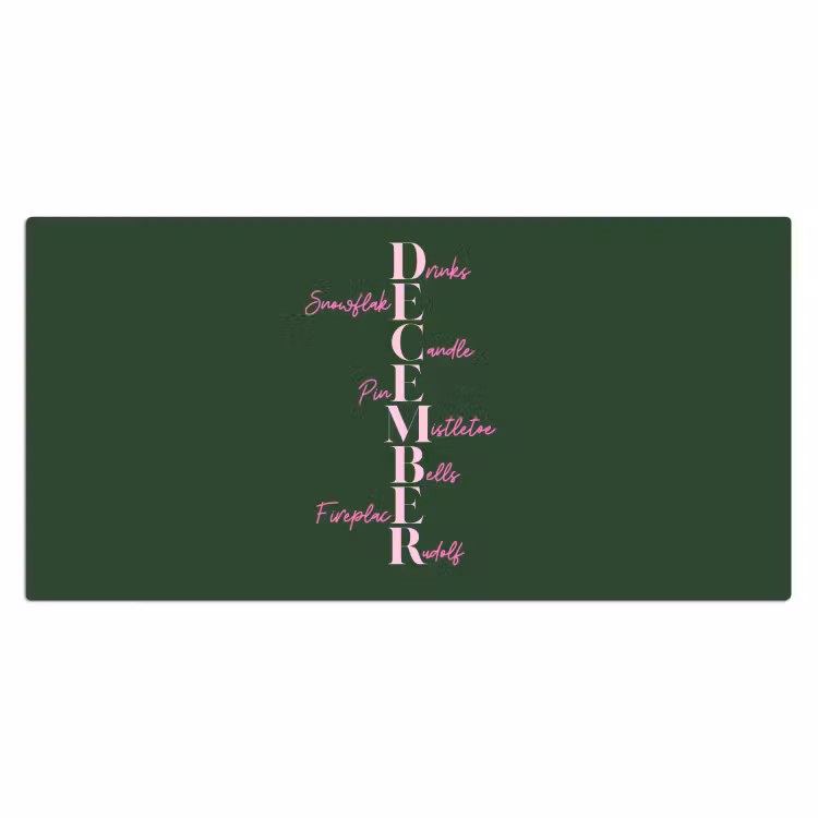 Bureau onderlegger - December - Tekst - Kerst - Groen — 2