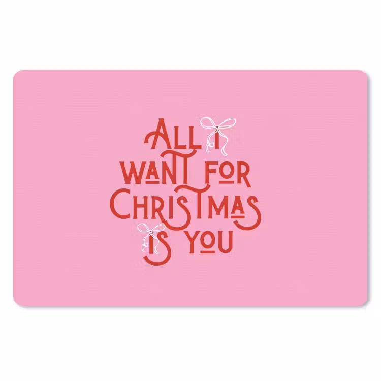 Muismat - Tekst - Kerst - Roze - Rood — 1