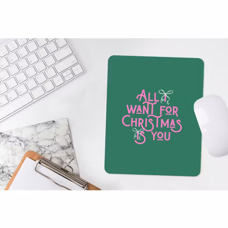 Muismat - Kerst - Tekst - Roze - Groen — 4