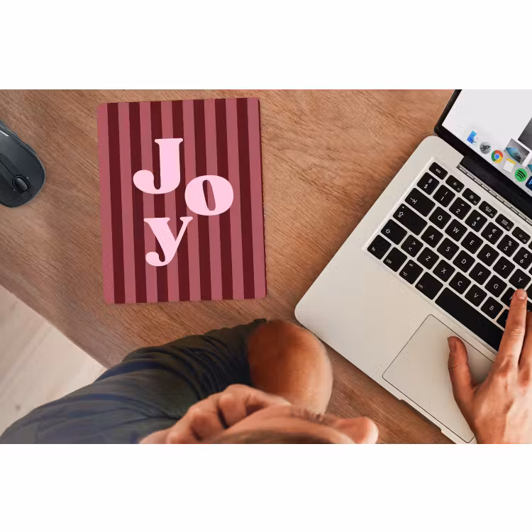 Muismat - Joy - Kerst - Tekst - Roze — 2