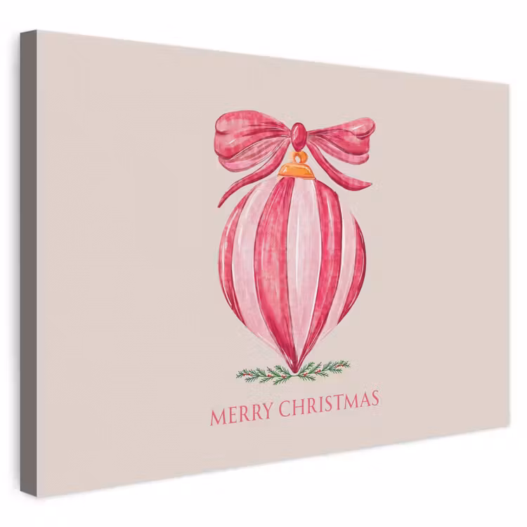 Canvas schilderij - Kerst - Kerstbal - Tekst — 1