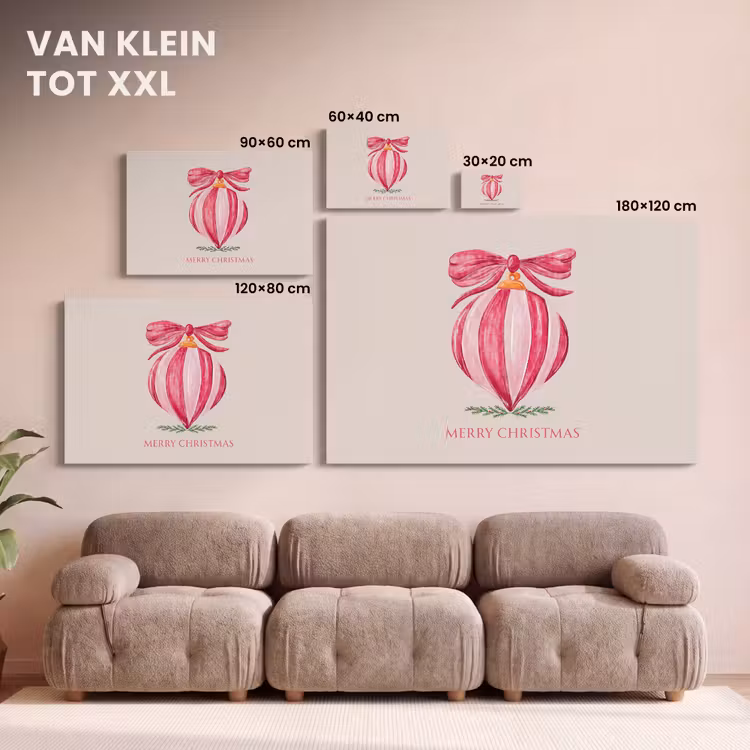 Canvas schilderij - Kerst - Kerstbal - Tekst — 8