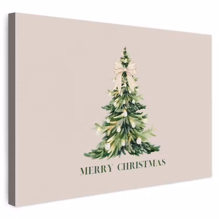 Canvas schilderij - Kerst - Kerstboom - Tekst — 1