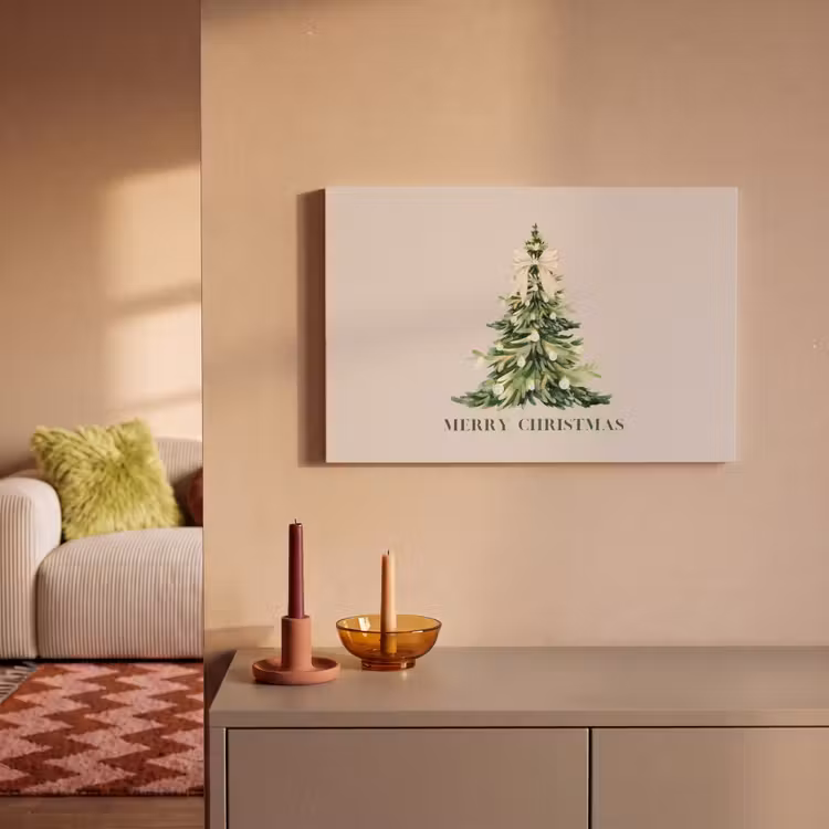 Canvas schilderij - Kerst - Kerstboom - Tekst — 2