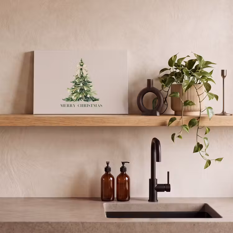 Canvas schilderij - Kerst - Kerstboom - Tekst — 4