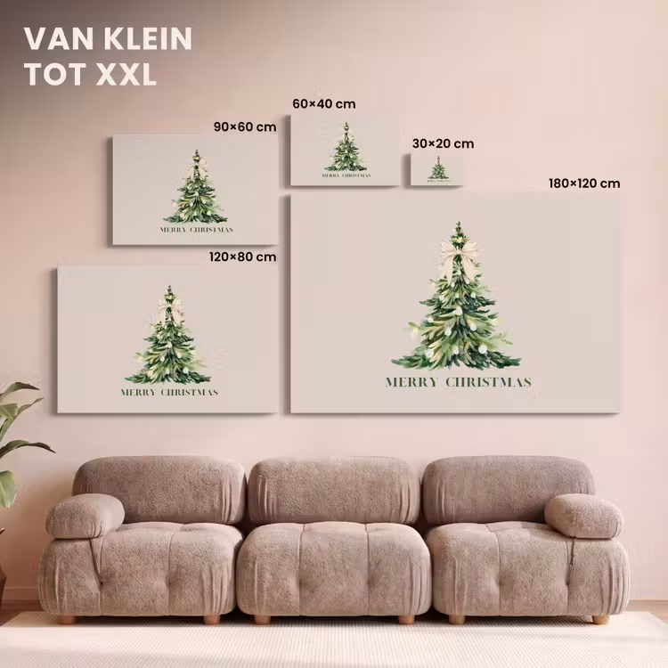 Canvas schilderij - Kerst - Kerstboom - Tekst — 8