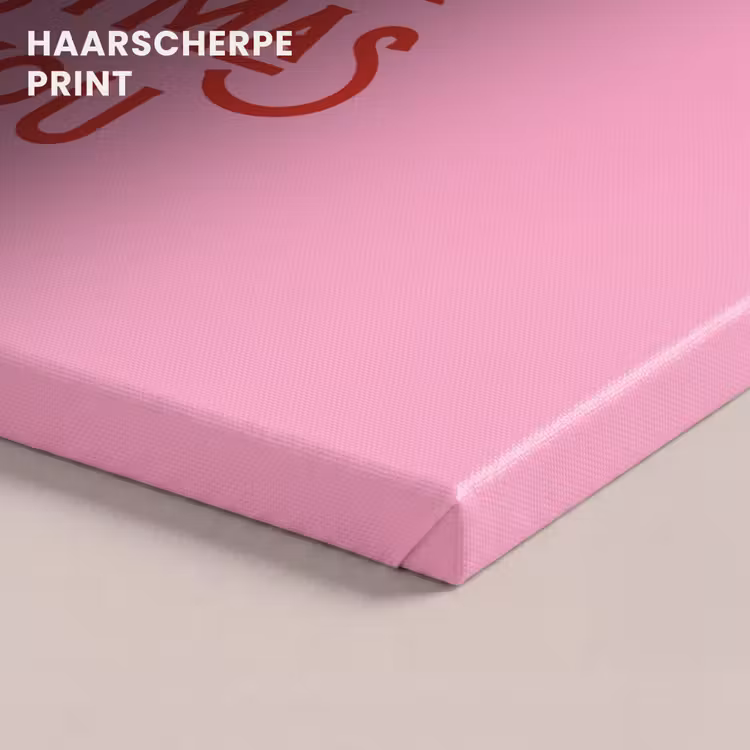 Canvas schilderij - Tekst - Kerst - Roze - Rood — 5