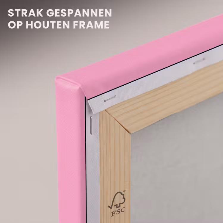 Canvas schilderij - Tekst - Kerst - Roze - Rood — 7