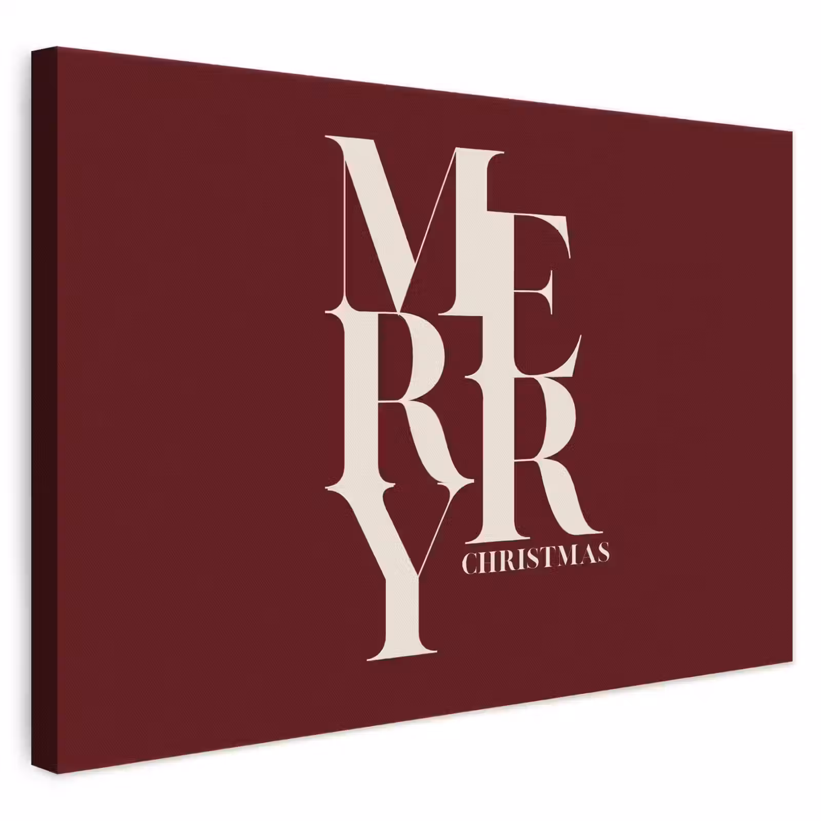 Canvas schilderij - Merry - Tekst - Donker - Rood — 1