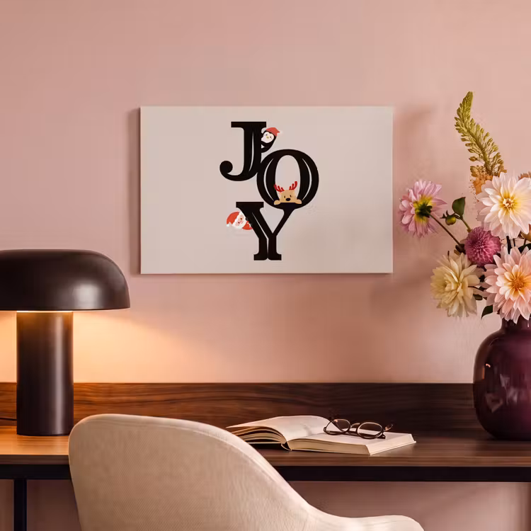 Canvas schilderij - Joy - Animatie - Zwart - Kerst — 6