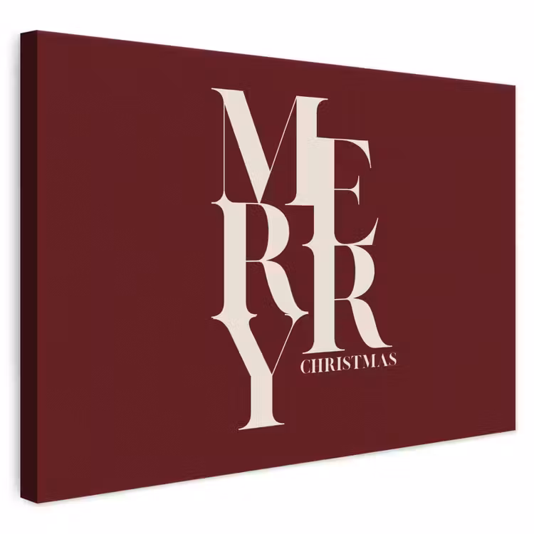 Canvas schilderij - Merry - Tekst - Donker - Rood — 1