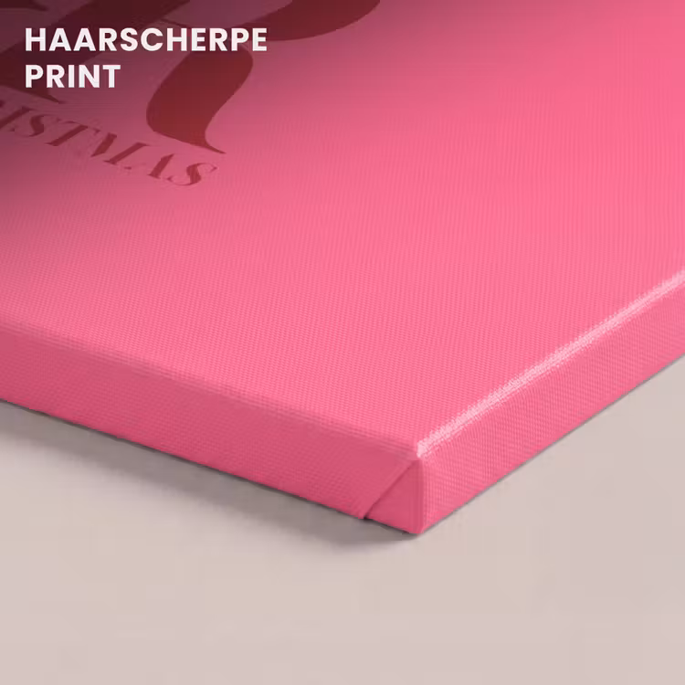 Canvas schilderij - Merry - Tekst - Kerst - Roze — 5