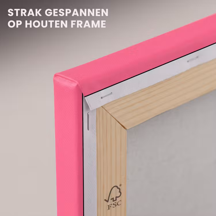 Canvas schilderij - Merry - Tekst - Kerst - Roze — 7