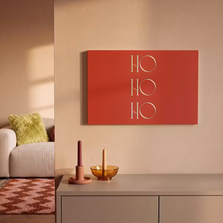 Canvas schilderij - Tekst - Kerst - Modern - Rood — 2
