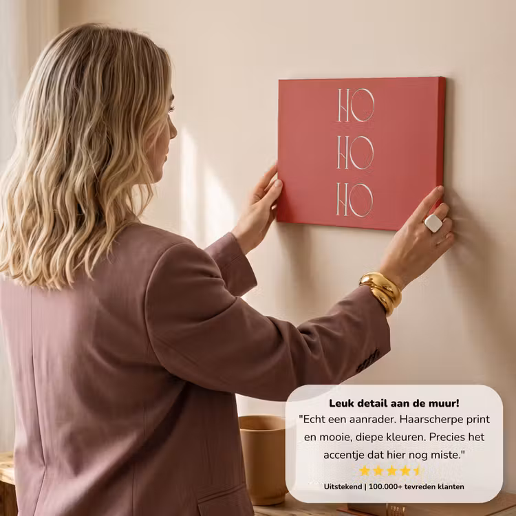 Canvas schilderij - Tekst - Kerst - Modern - Rood — 3