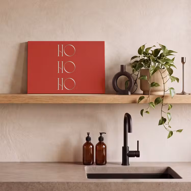 Canvas schilderij - Tekst - Kerst - Modern - Rood — 4