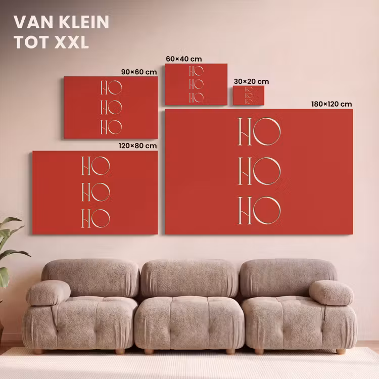 Canvas schilderij - Tekst - Kerst - Modern - Rood — 8