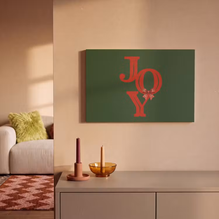 Canvas schilderij - Tekst - Kerst - Rood — 2