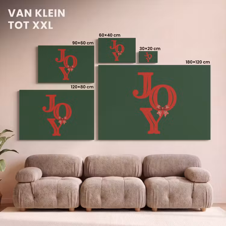 Canvas schilderij - Tekst - Kerst - Rood — 8