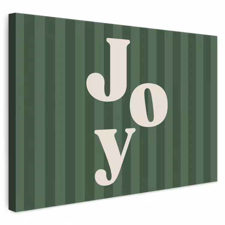 Canvas schilderij - Joy - Kerst - Tekst - Groen — 1