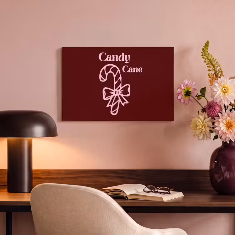 Canvas schilderij - Kerst - Snoep - Tekst - Roze — 6