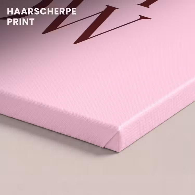Canvas schilderij - Kerst - Tekst - Sneeuw - Roze — 5
