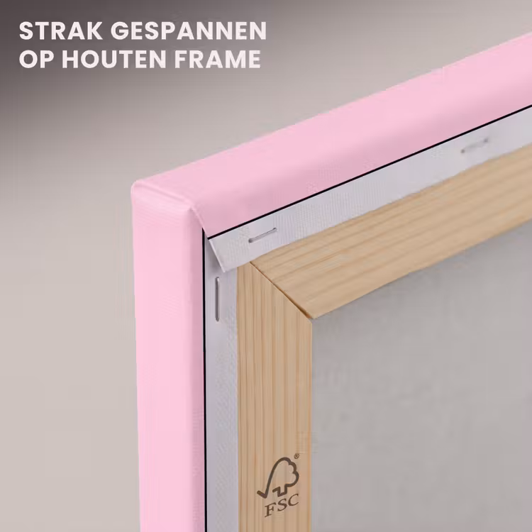 Canvas schilderij - Kerst - Tekst - Sneeuw - Roze — 7