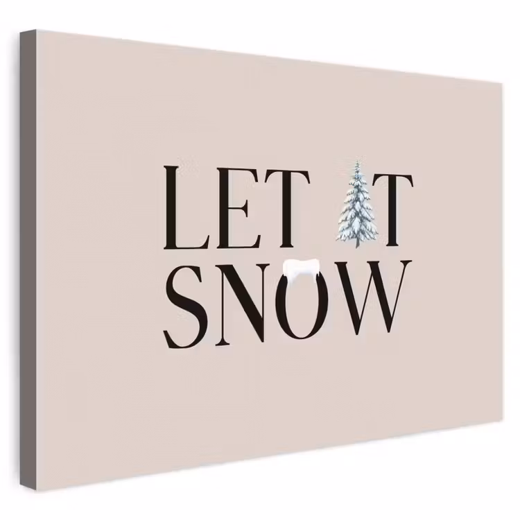 Canvas schilderij - Tekst - Kerst - Sneeuw — 1