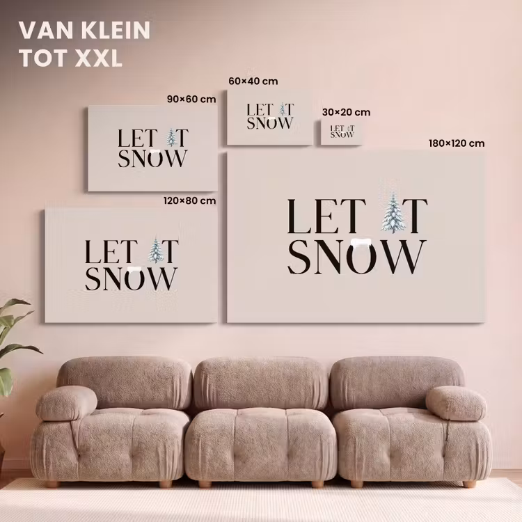 Canvas schilderij - Tekst - Kerst - Sneeuw — 8