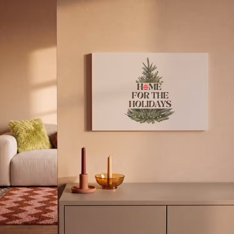 Canvas schilderij - Kerst - Tekst - Kerstboom - Beige — 2