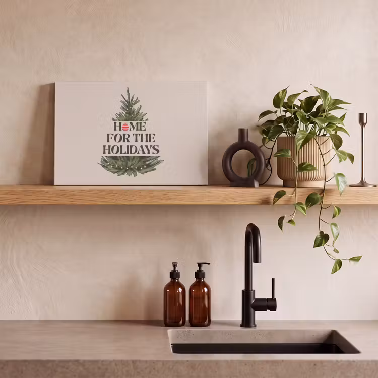 Canvas schilderij - Kerst - Tekst - Kerstboom - Beige — 4