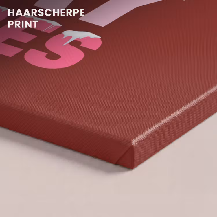 Canvas schilderij - Kerst - Tekst - Sneeuw - Rood - Roze — 5