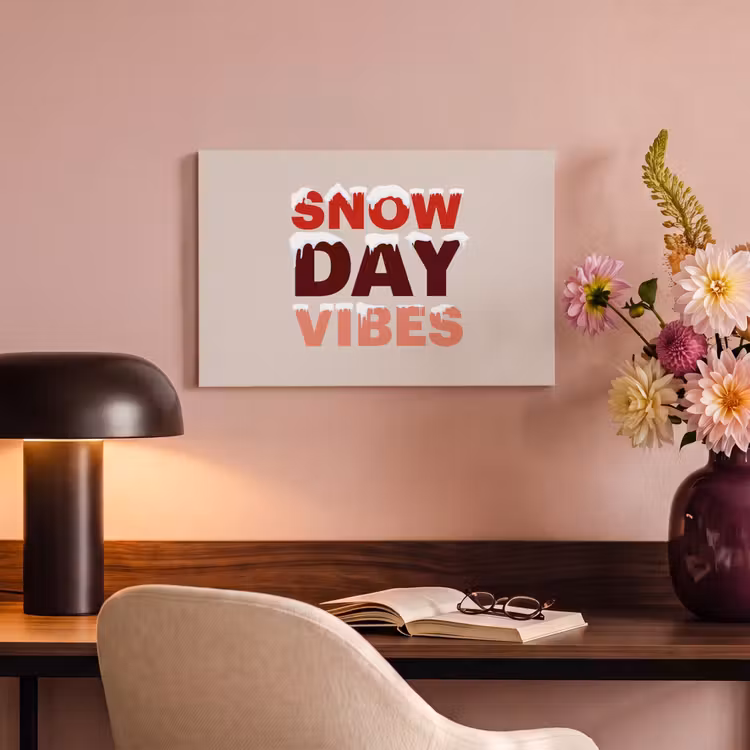 Canvas schilderij - Sneeuw - Kerst - Tekst - Rood — 6
