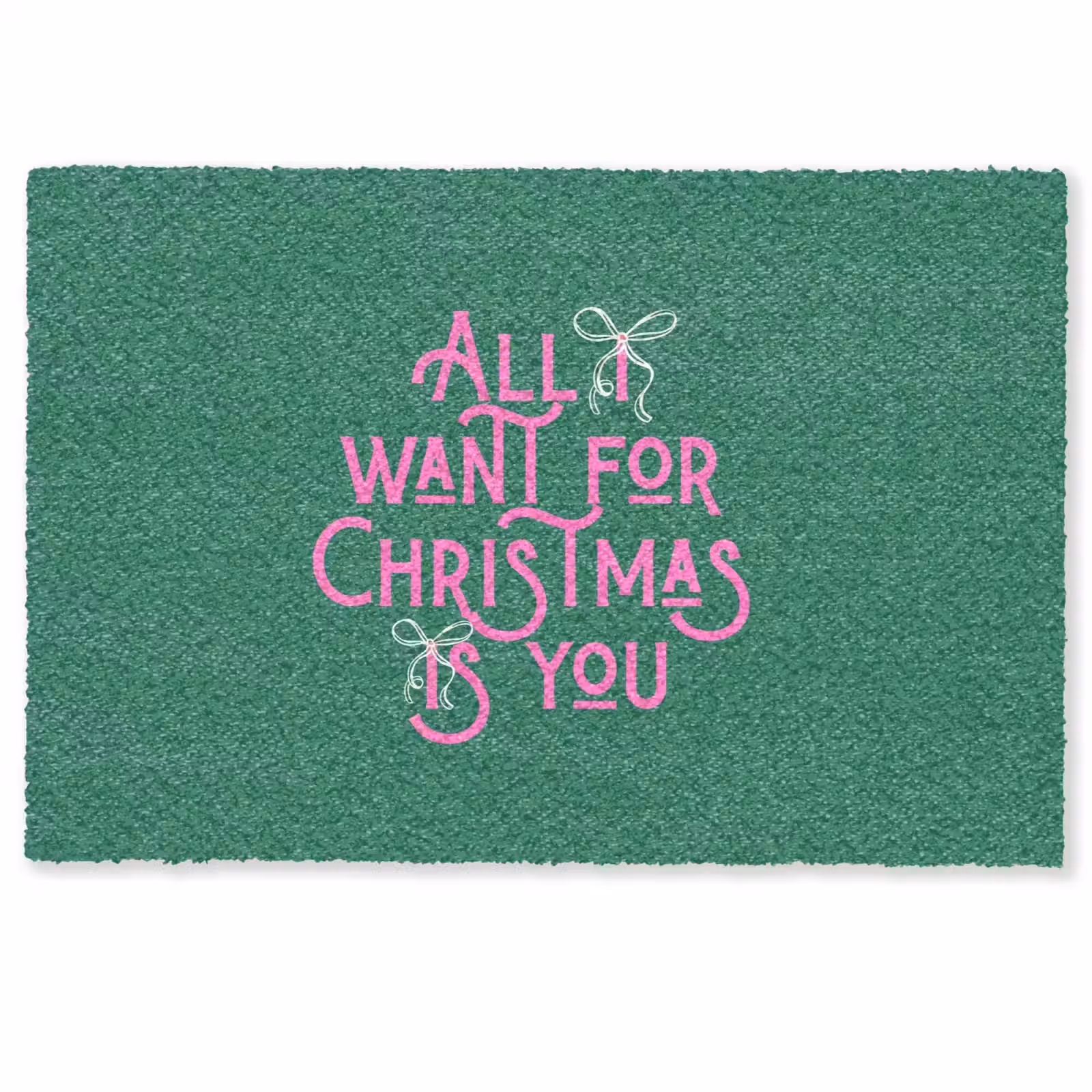 Deurmat - Kerst - Tekst - Roze - Groen — 1
