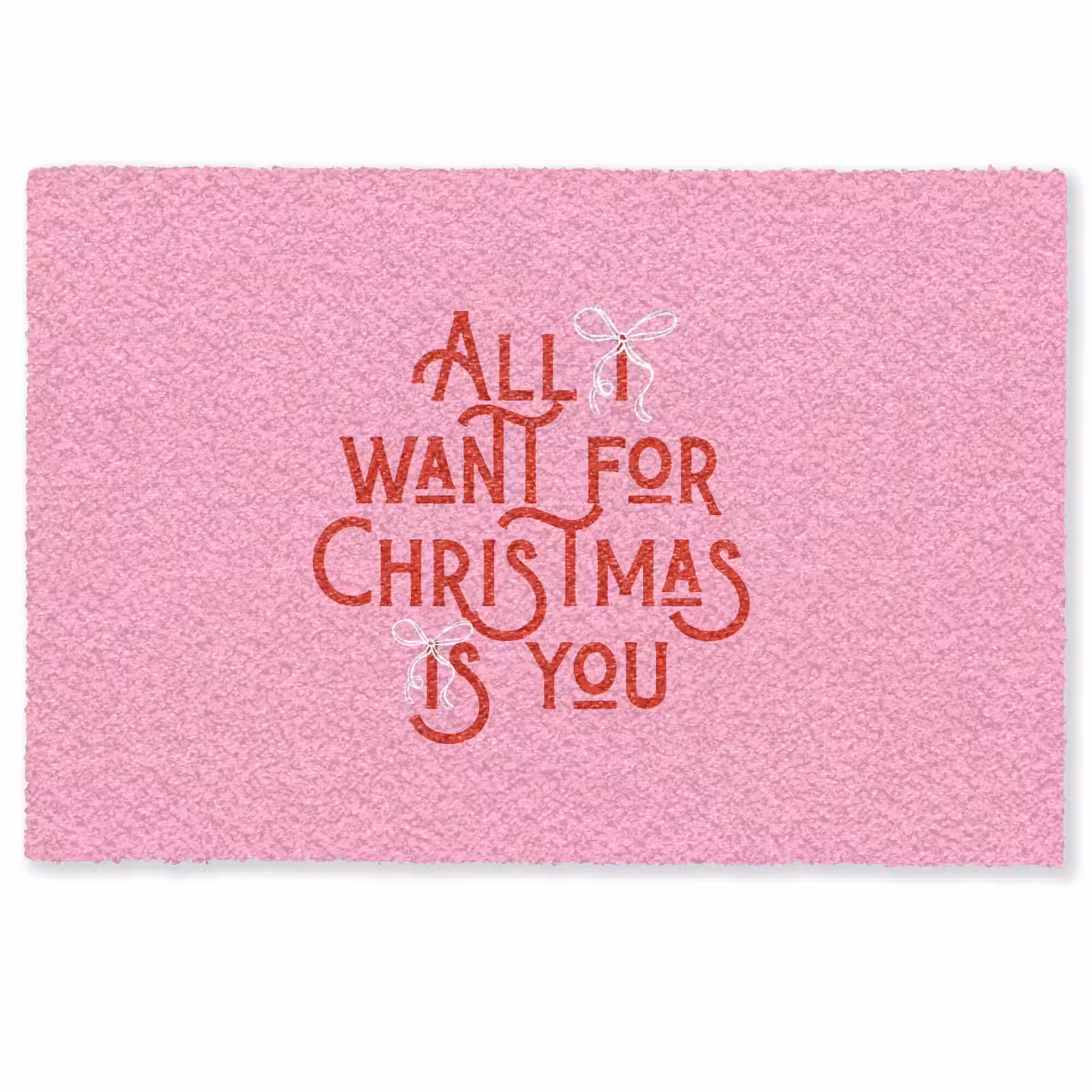 Deurmat - Tekst - Kerst - Roze - Rood — 1