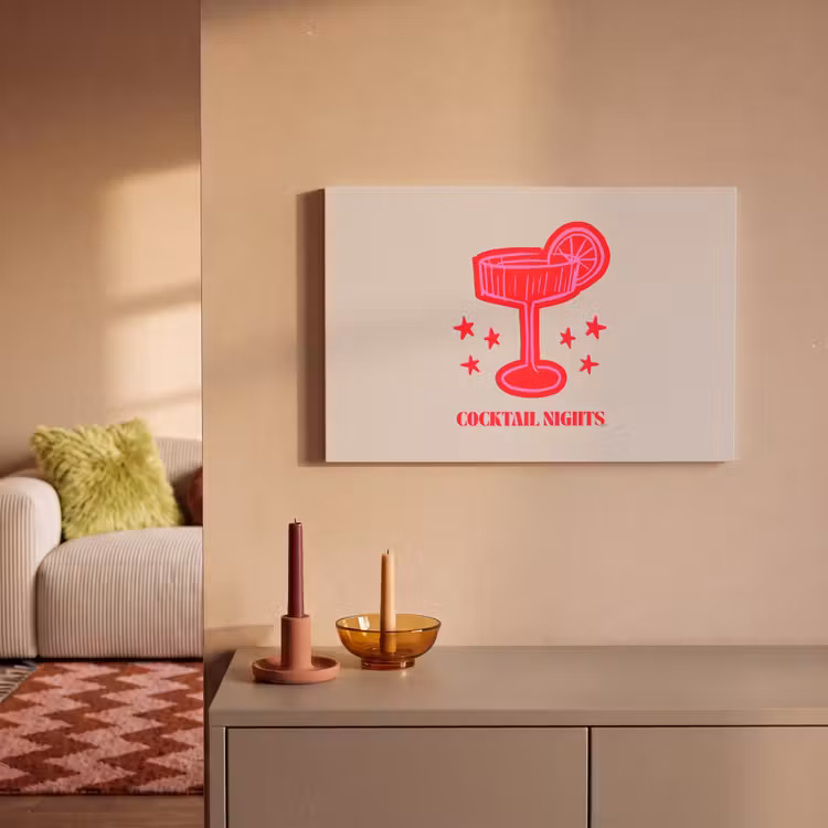 Canvas schilderij - Cocktail - Kerst - Beige - Roze — 2