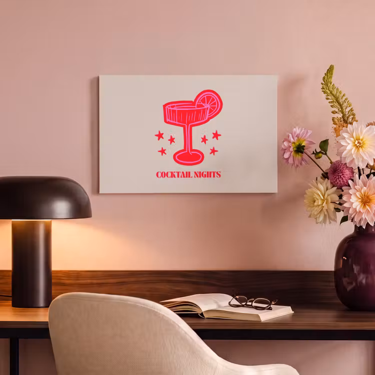 Canvas schilderij - Cocktail - Kerst - Beige - Roze — 6