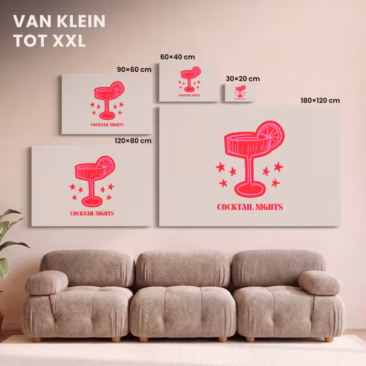 Canvas schilderij - Cocktail - Kerst - Beige - Roze — 8