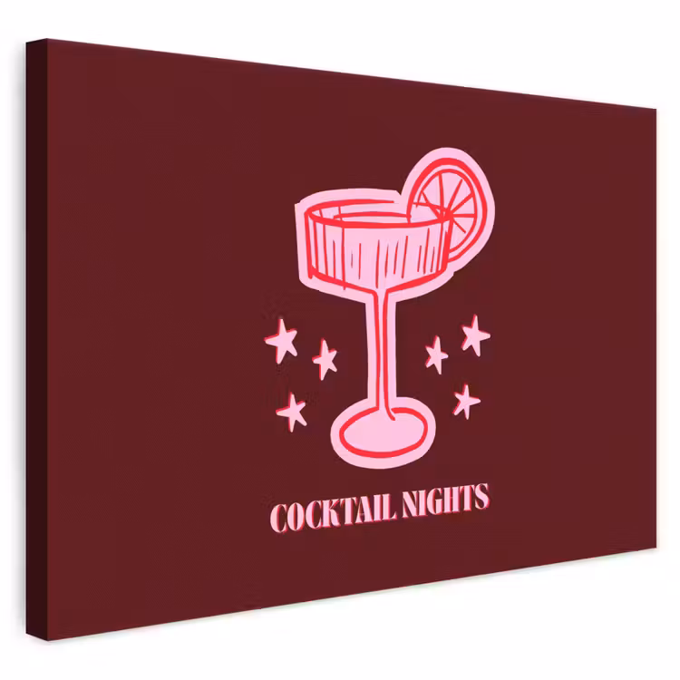 Canvas schilderij - Cocktail - Kerst - Burgundy - Roze — 1