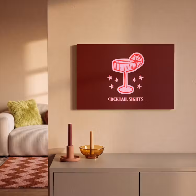 Canvas schilderij - Cocktail - Kerst - Burgundy - Roze — 2