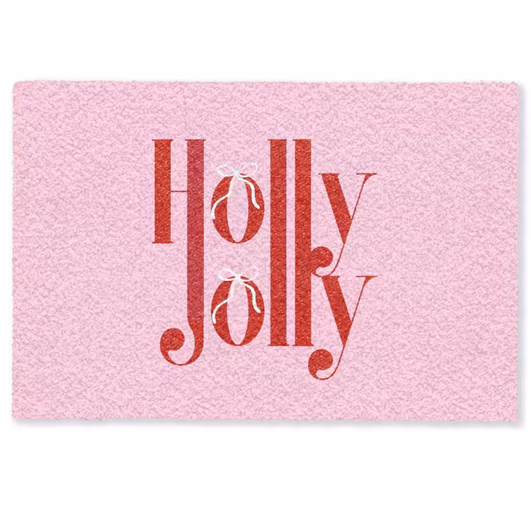 Deurmat - Kerst - Tekst - Rood - Roze — 1